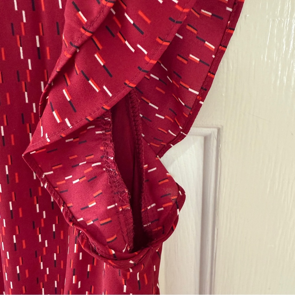 Banana Republic Red Patterned Midi Dress - Picture 5 of 10